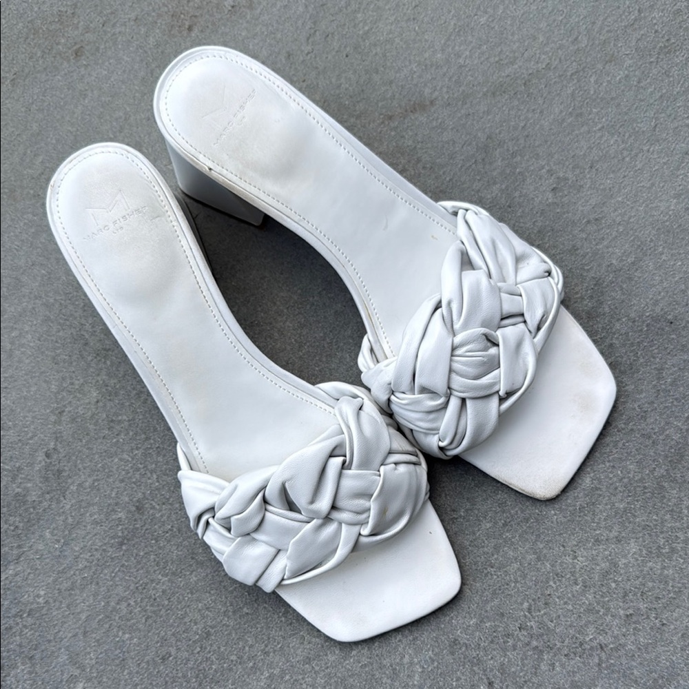 Marc Fisher White Braided Women's Slides Size 11M